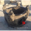 round black marble pot with monkey decoration